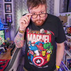 Immagine del prodotto T-shirt nera dei supereroi dei fumetti Marvel