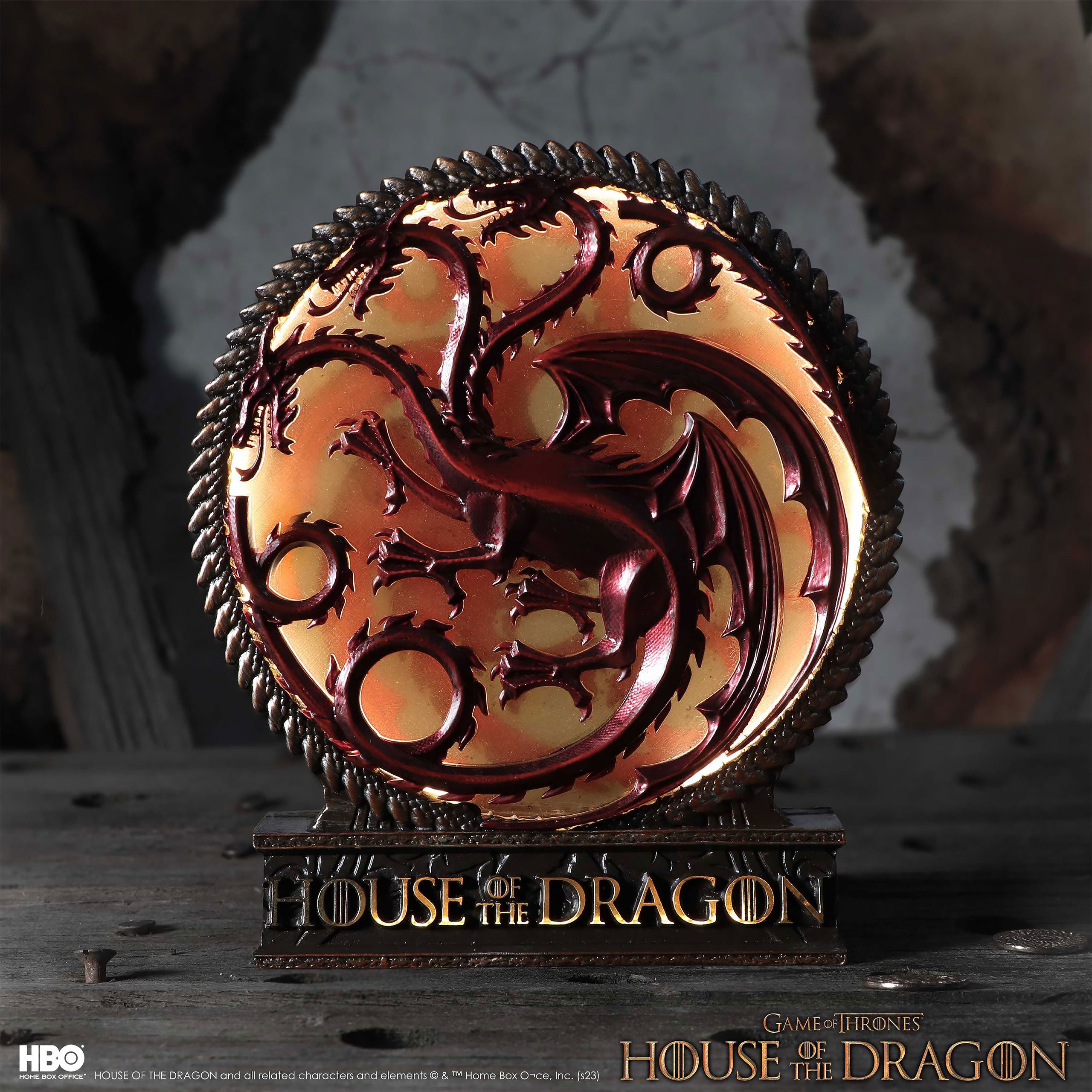 Immagine del prodotto Lampada da tavolo deluxe con stemma Targaryen - Casa del Drago