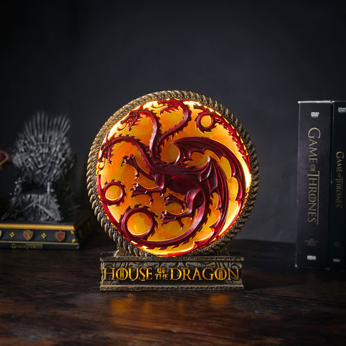 Immagine del prodotto Lampada da tavolo deluxe con stemma Targaryen - Casa del Drago