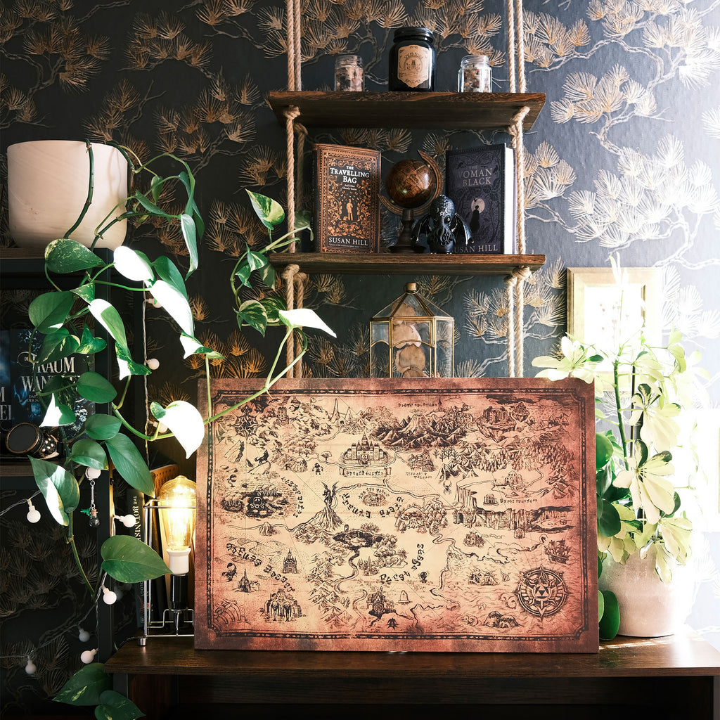 Product image Zelda - Hyrule Map Wooden Wall Art