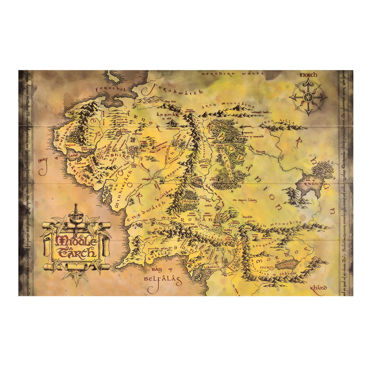 Immagine del prodotto Signore degli Anelli - Mappa della Terra di Mezzo Quadro in legno da parete