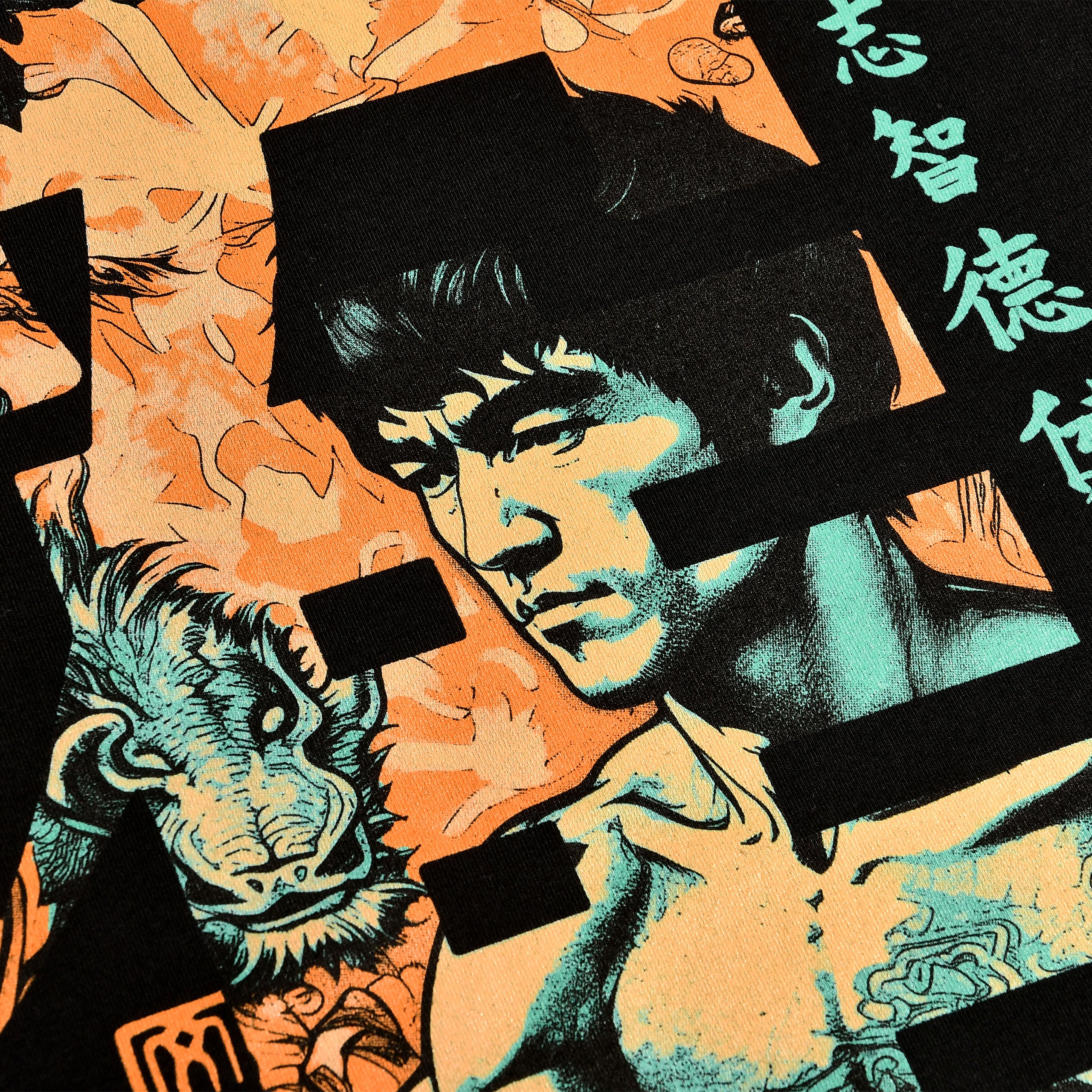 Immagine del prodotto T-shirt di calligrafia Kung Fu per fan di Bruce Lee nera