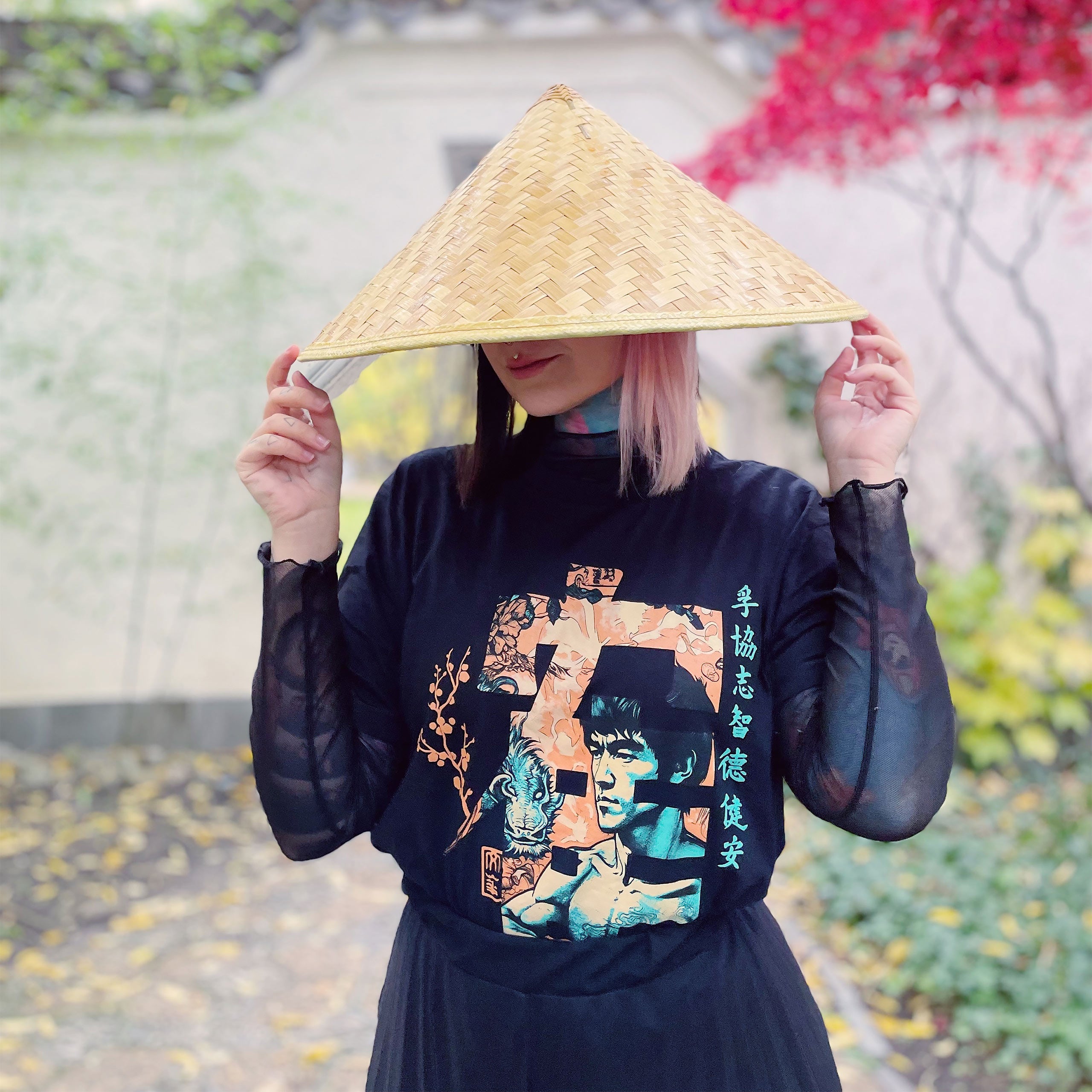 Immagine del prodotto T-shirt di calligrafia Kung Fu per fan di Bruce Lee nera