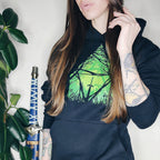 Immagine del prodotto Felpa con cappuccio Mastersword nel bosco per fan di Zelda nero