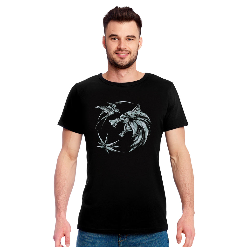 Immagine del prodotto Witcher - T-shirt con medaglione di lupo nero
