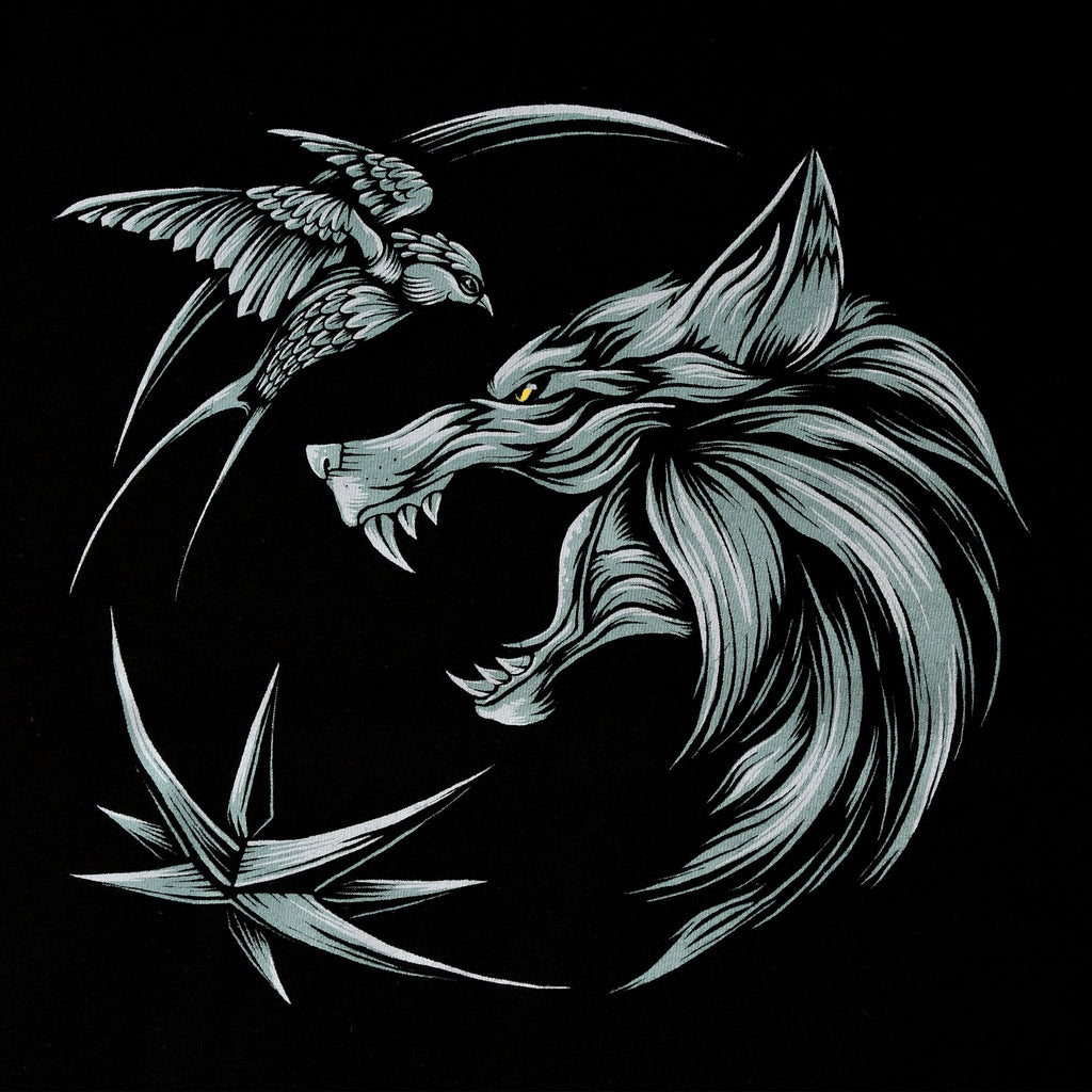 Immagine del prodotto Witcher - T-shirt con medaglione di lupo nero