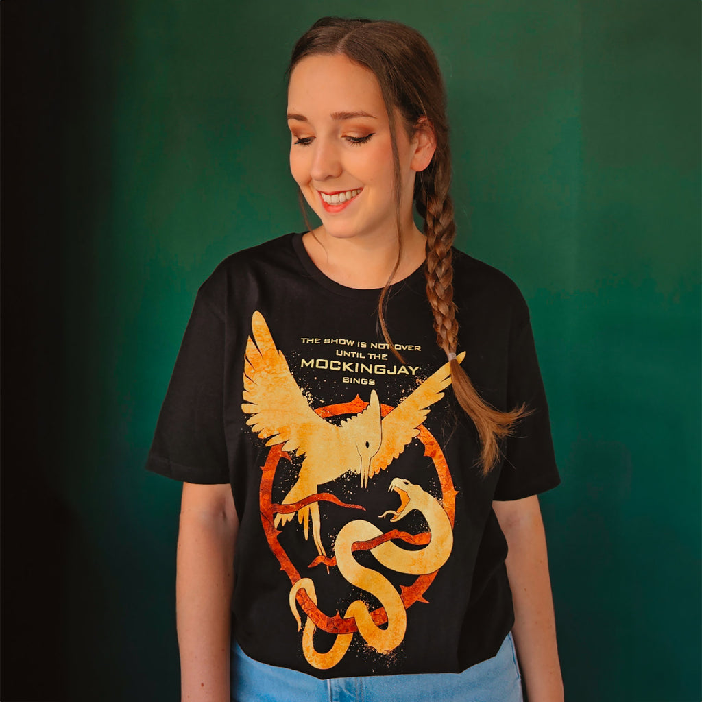 Immagine del prodotto Maglietta di Songbird e Snake per fan di Hunger Games, nero
