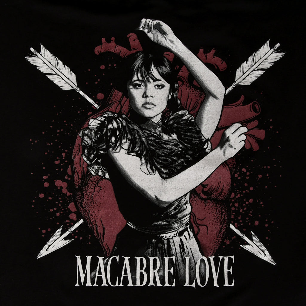 Immagine del prodotto Mercoledì - T-shirt d'amore macabro con maniche a farfalla