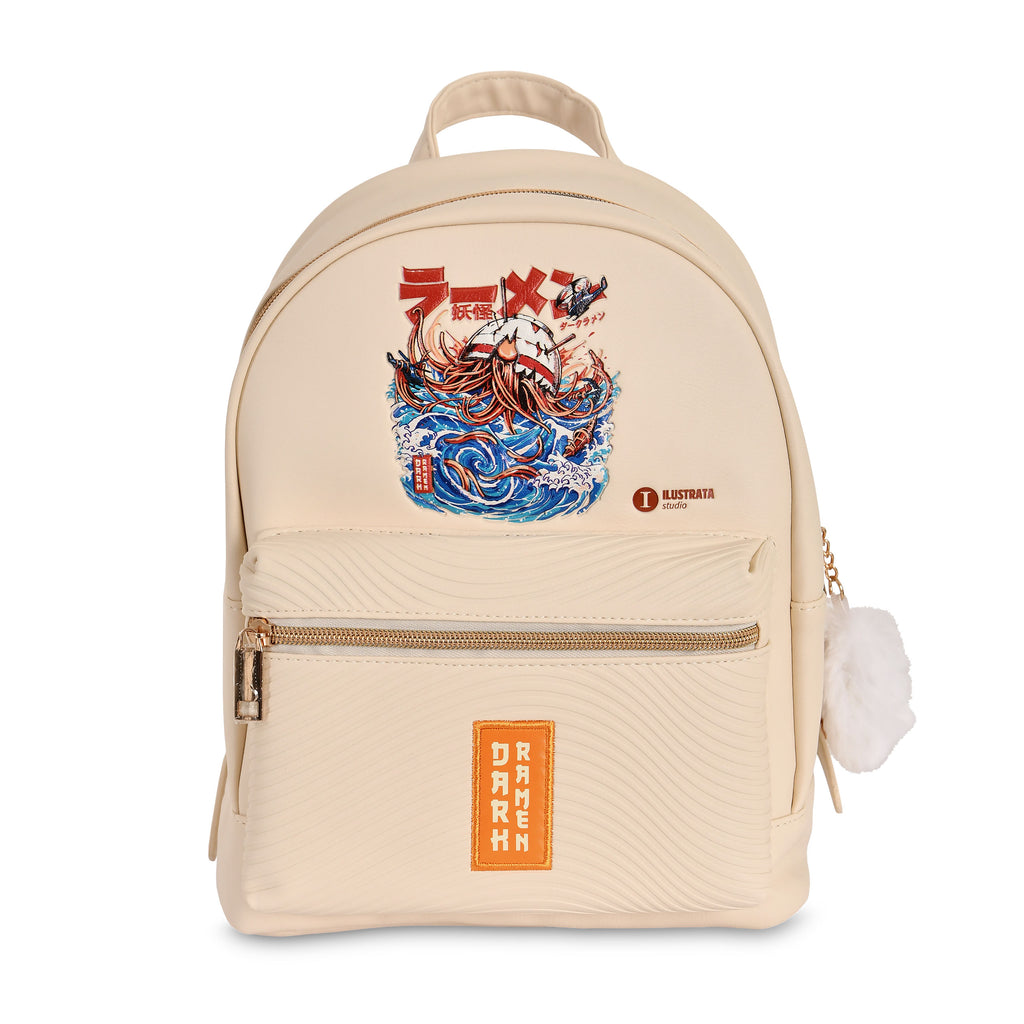 Immagine del prodotto Ilustrata - Zaino Dark Ramen con ciondolo Pom Pom beige