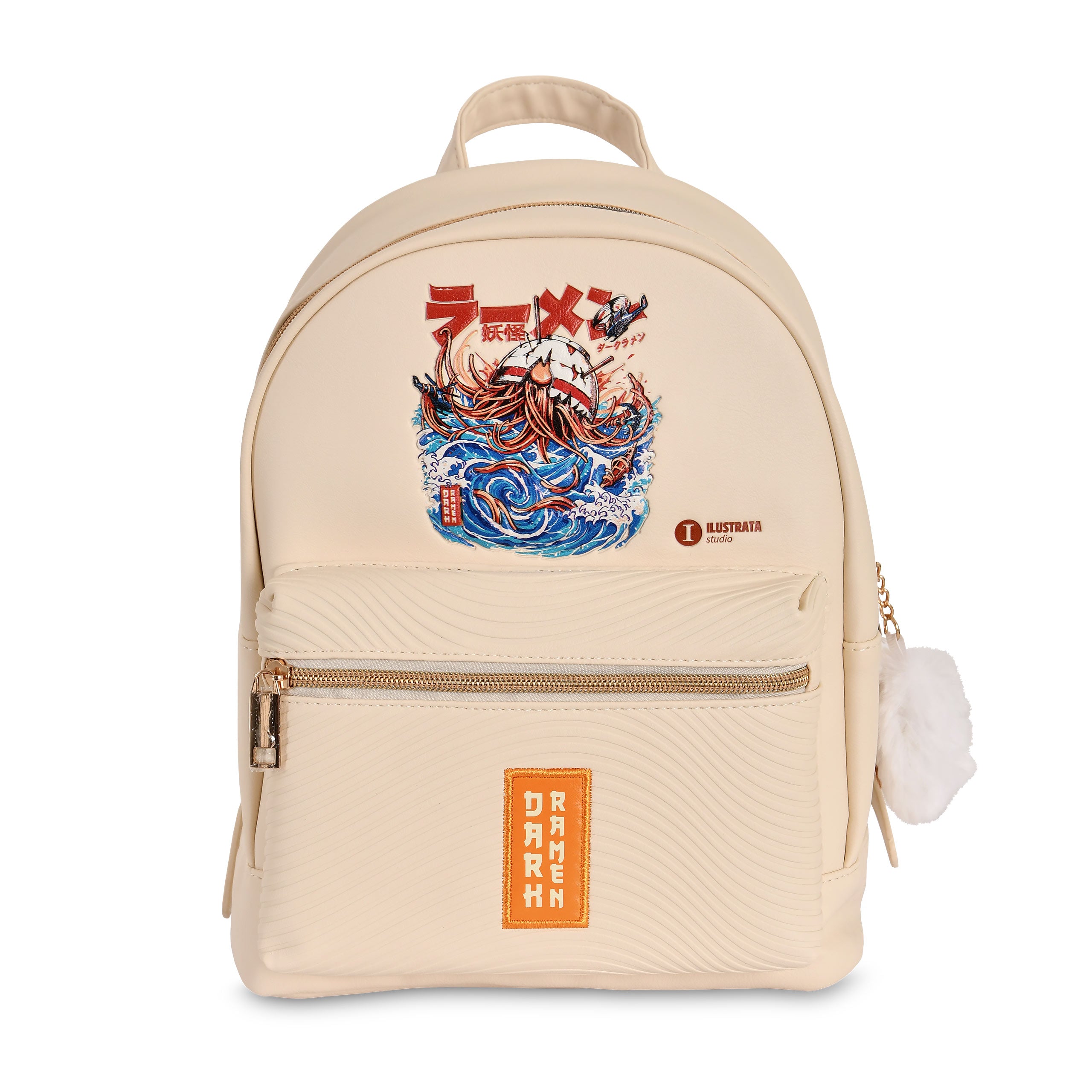 Immagine del prodotto Ilustrata - Zaino Dark Ramen con ciondolo Pom Pom beige