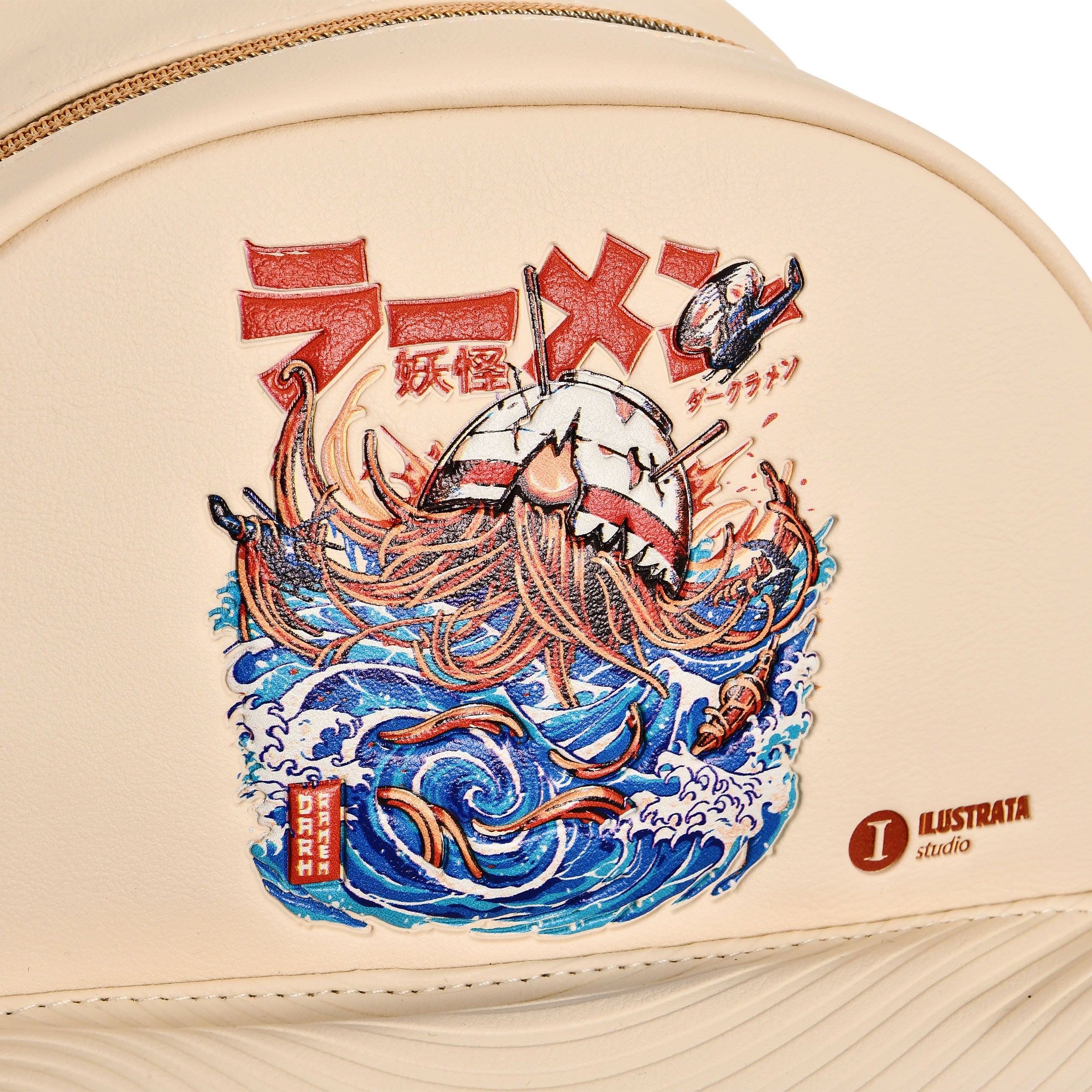 Immagine del prodotto Ilustrata - Zaino Dark Ramen con ciondolo Pom Pom beige