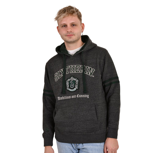 Immagine del prodotto Harry Potter - Felpa con cappuccio premium grigia con stemma di Serpeverde