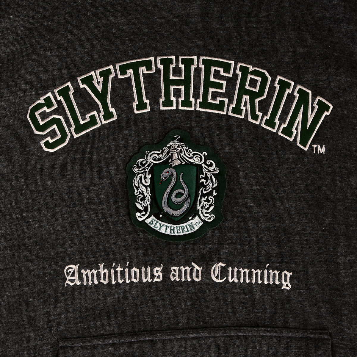 Immagine del prodotto Harry Potter - Felpa con cappuccio premium grigia con stemma di Serpeverde