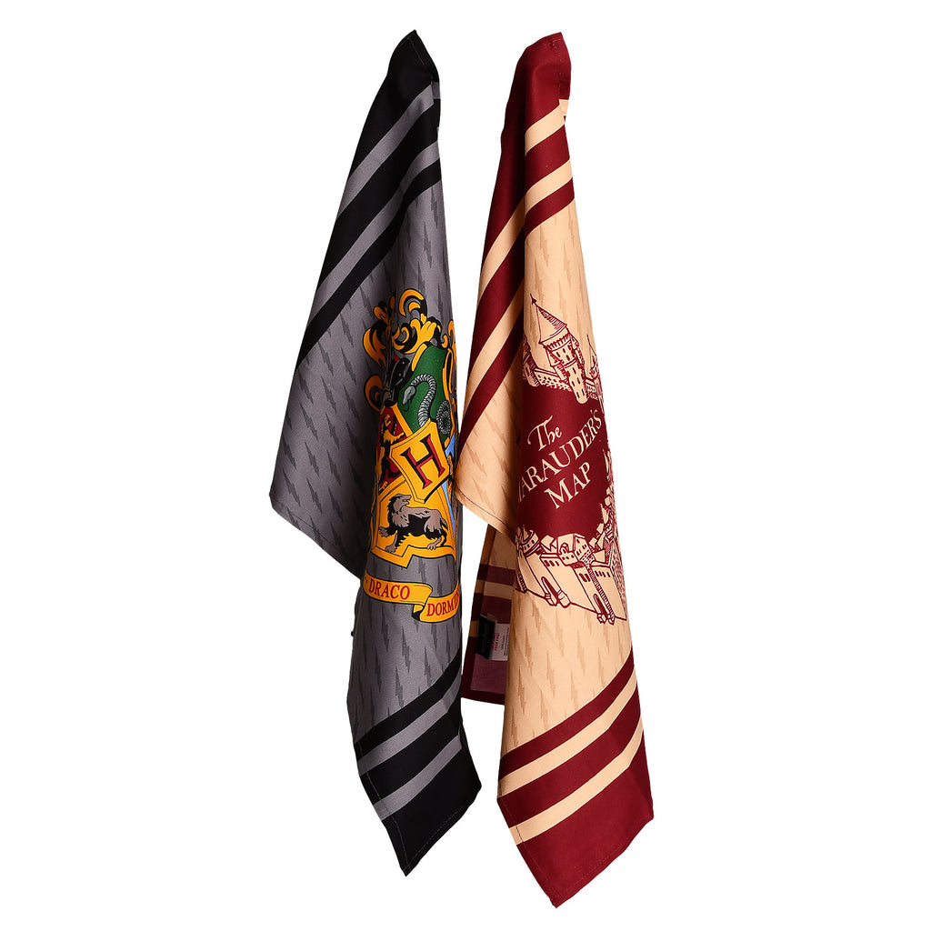 Immagine del prodotto Set di strofinacci Hogwarts e Mappa del Malandrino - Harry Potter