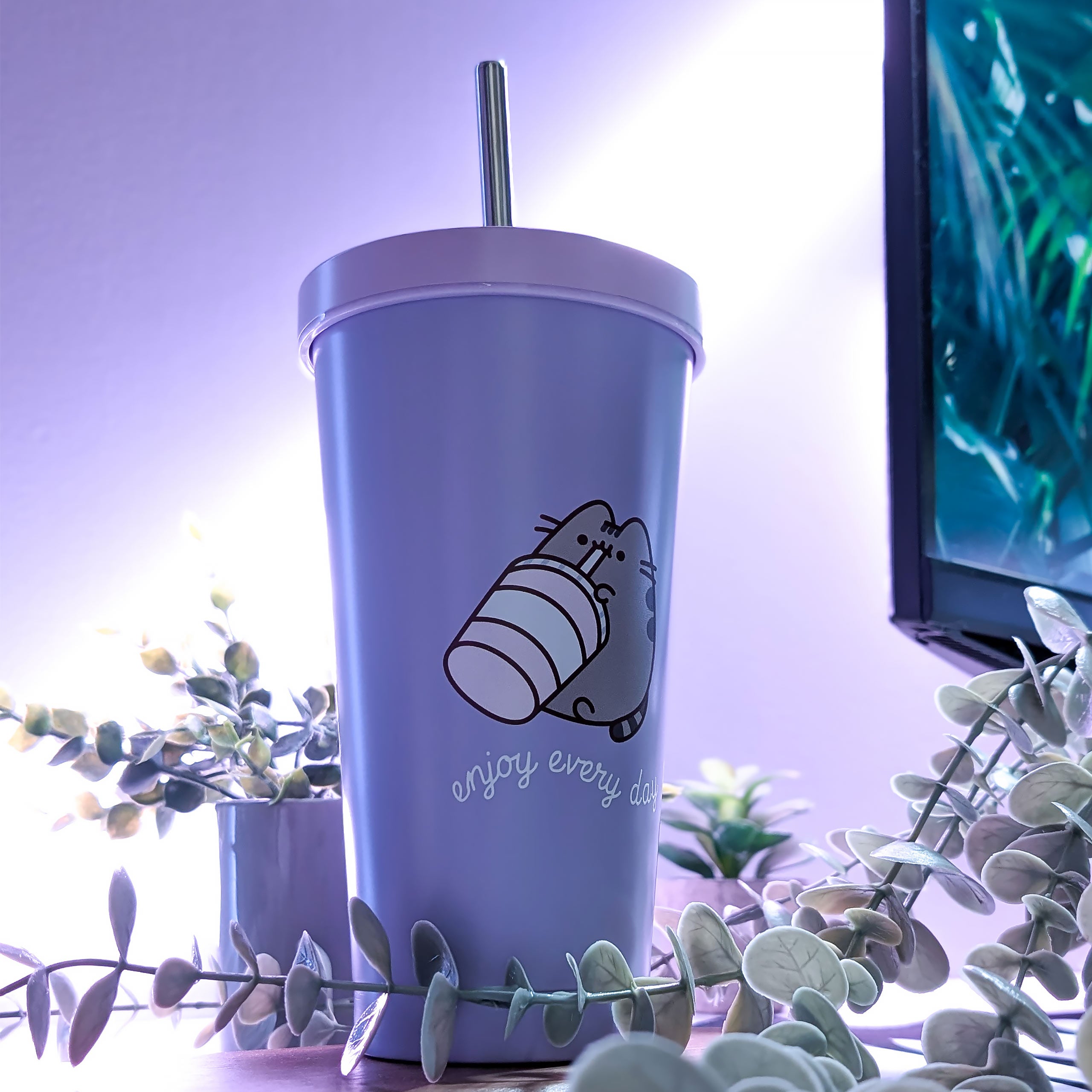 Immagine del prodotto Pusheen - Goditi ogni giorno bicchiere con cannuccia