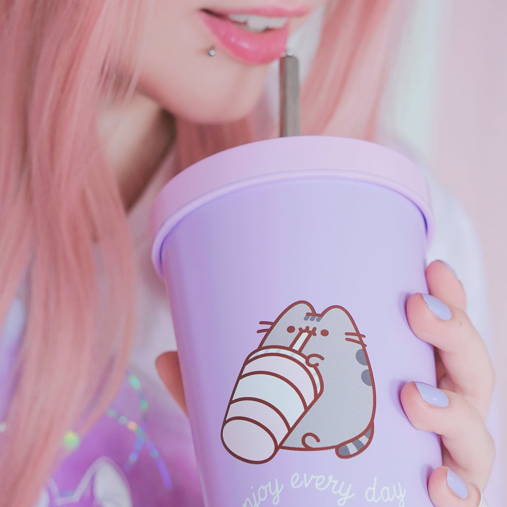 Immagine del prodotto Pusheen - Goditi ogni giorno bicchiere con cannuccia