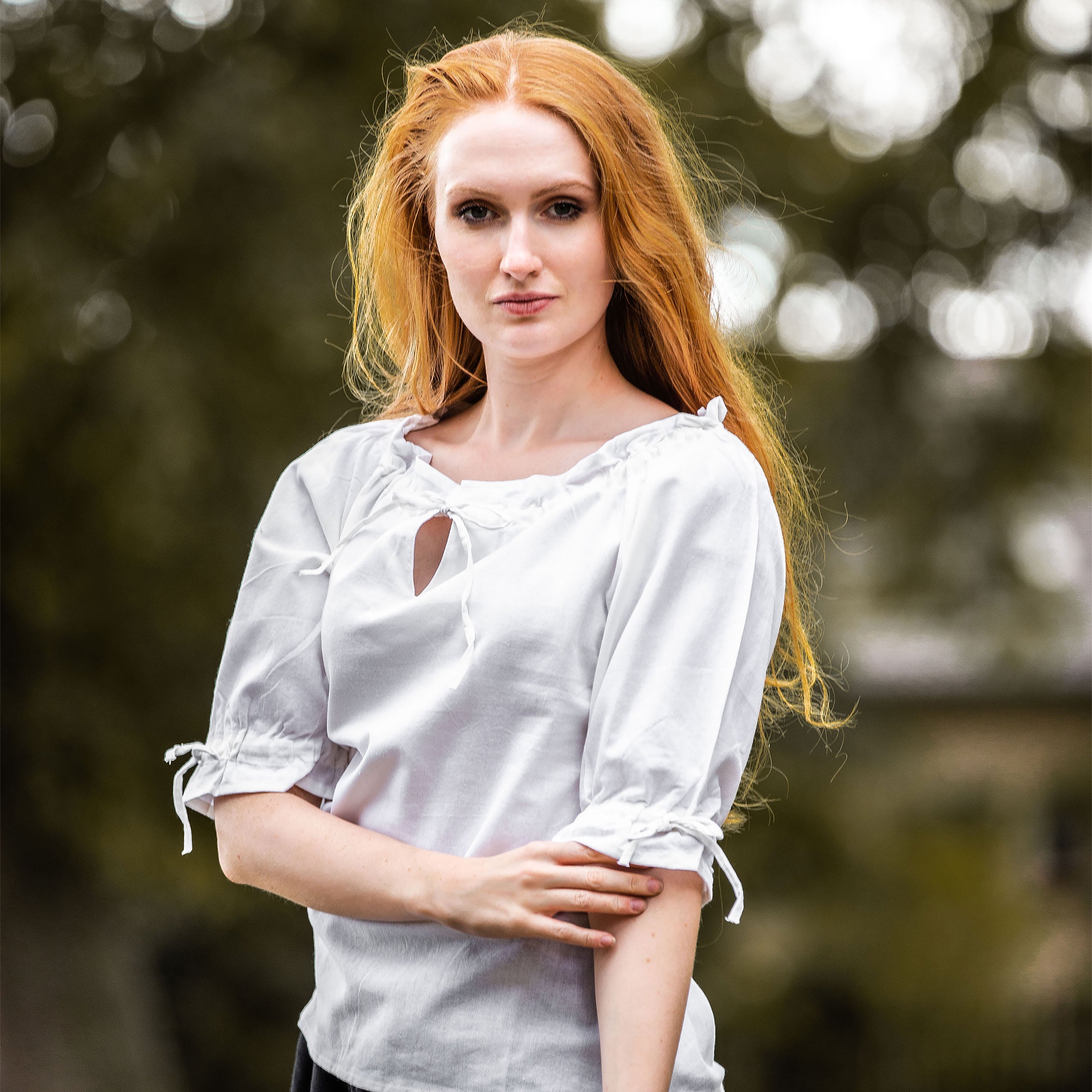 Immagine del prodotto Blusa medievale a maniche corte Vera bianca