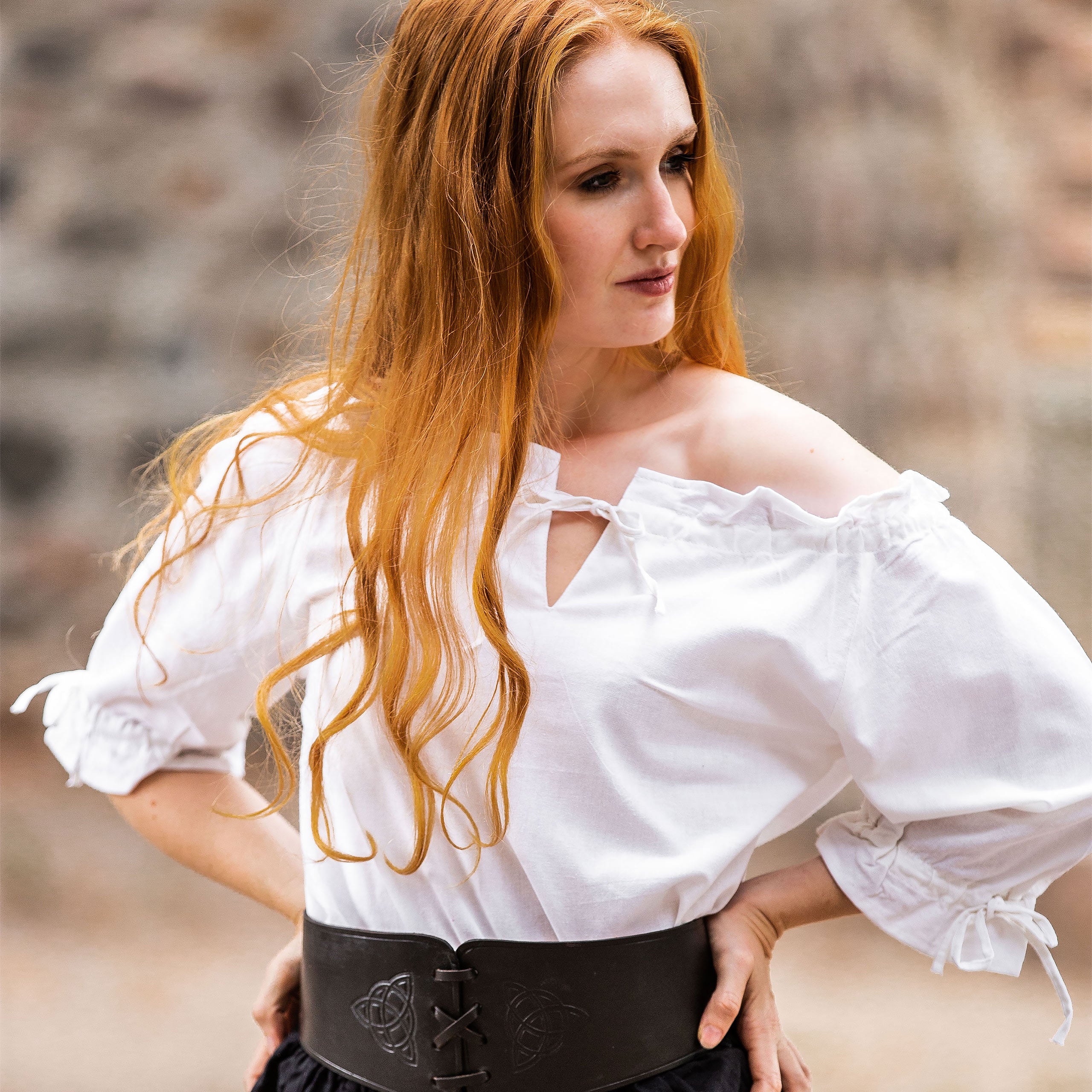 Immagine del prodotto Blusa medievale a maniche corte Vera bianca