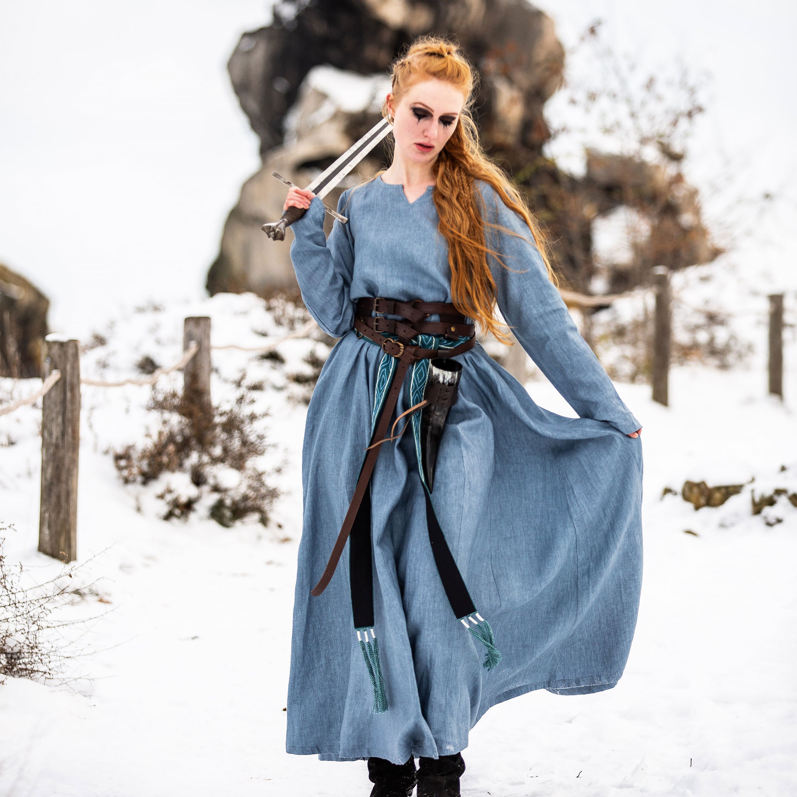 Product image Medieval Dress Linen Blue