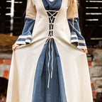 Immagine del prodotto Vestito medievale con maniche a tromba blu-naturale