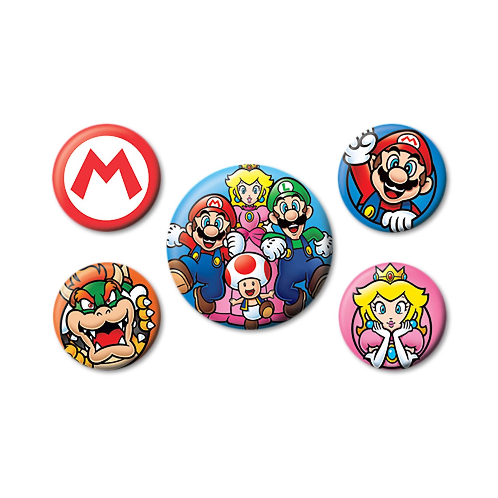 Immagine del prodotto Super Mario - Set di 5 bottoni Friends