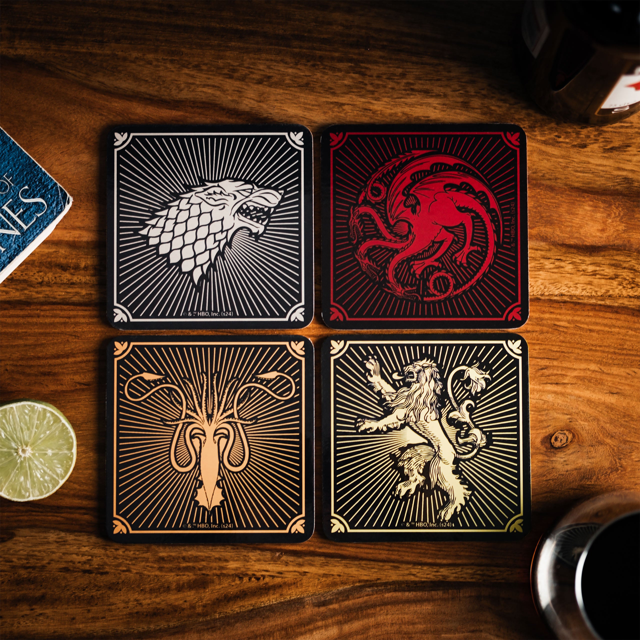 Immagine del prodotto Game of Thrones - Sottobicchieri con stemmi delle case, set di 4