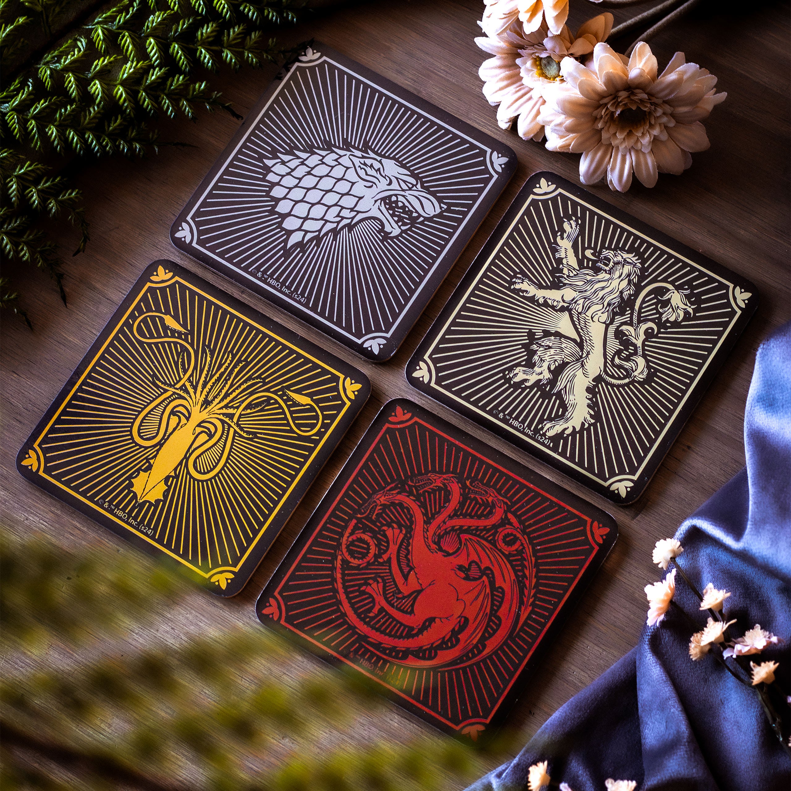 Immagine del prodotto Game of Thrones - Sottobicchieri con stemmi delle case, set di 4