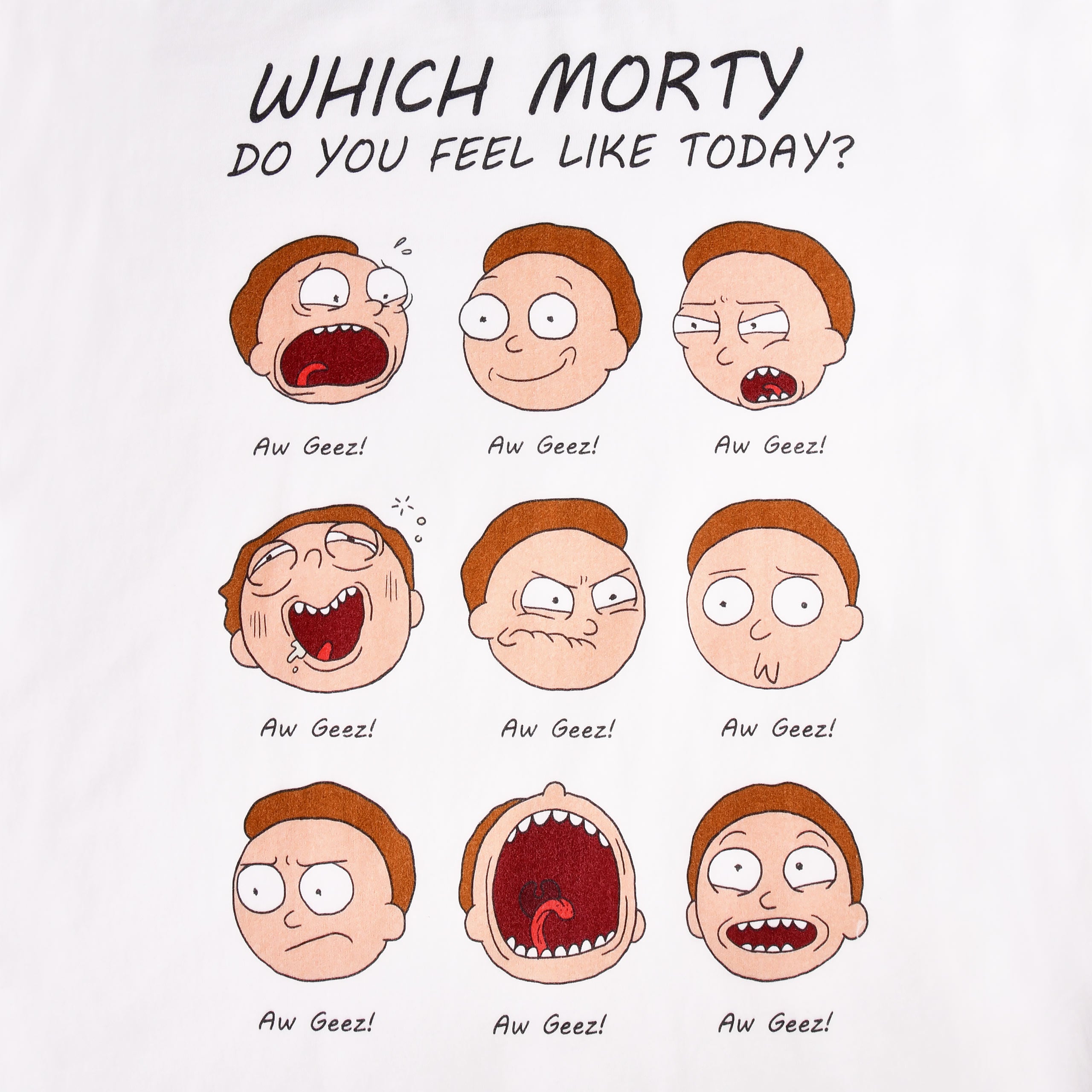 Immagine del prodotto Rick e Morty - Maglietta Emozione di Morty bianca