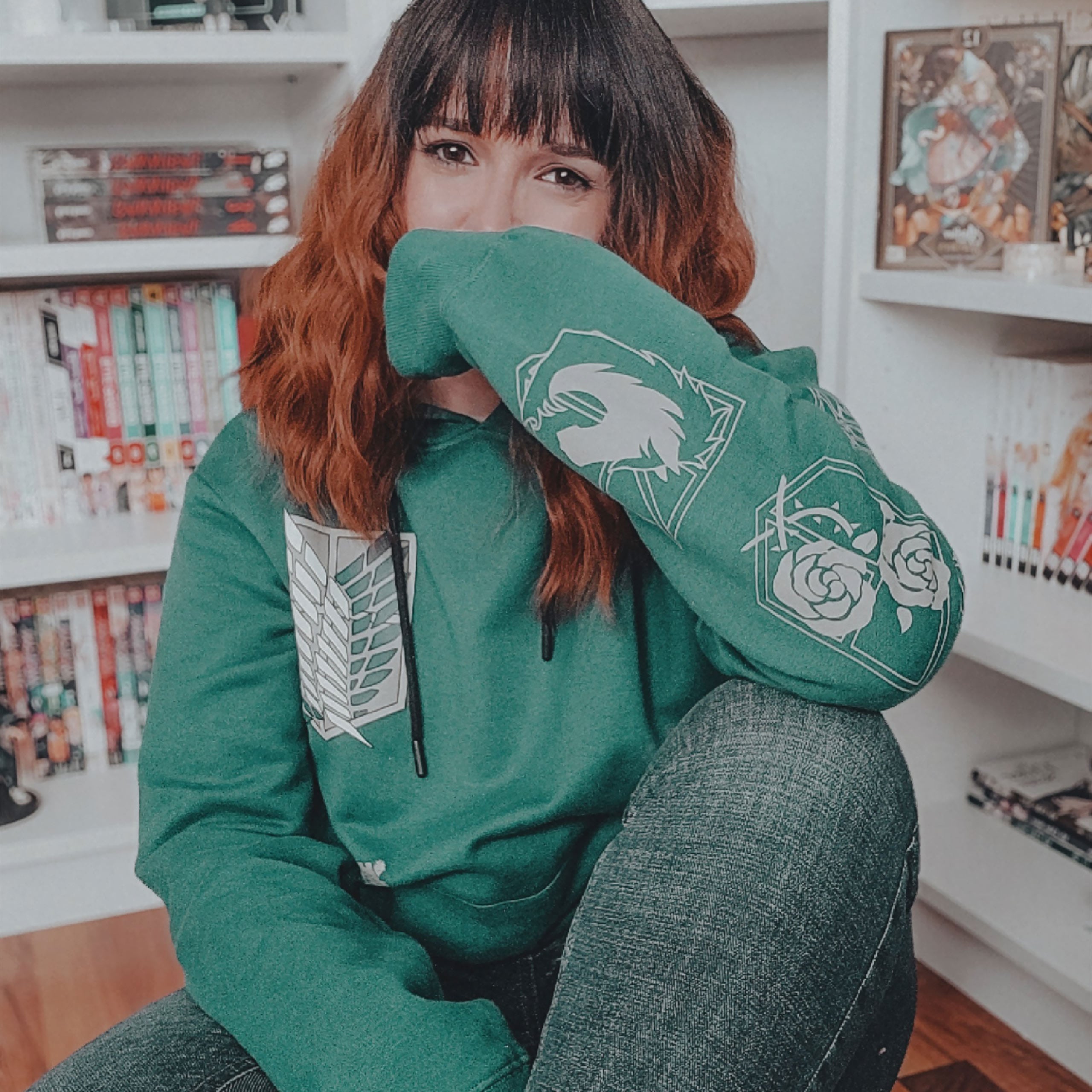 Immagine del prodotto Felpa militare verde con simbolo scout - Attack on Titan