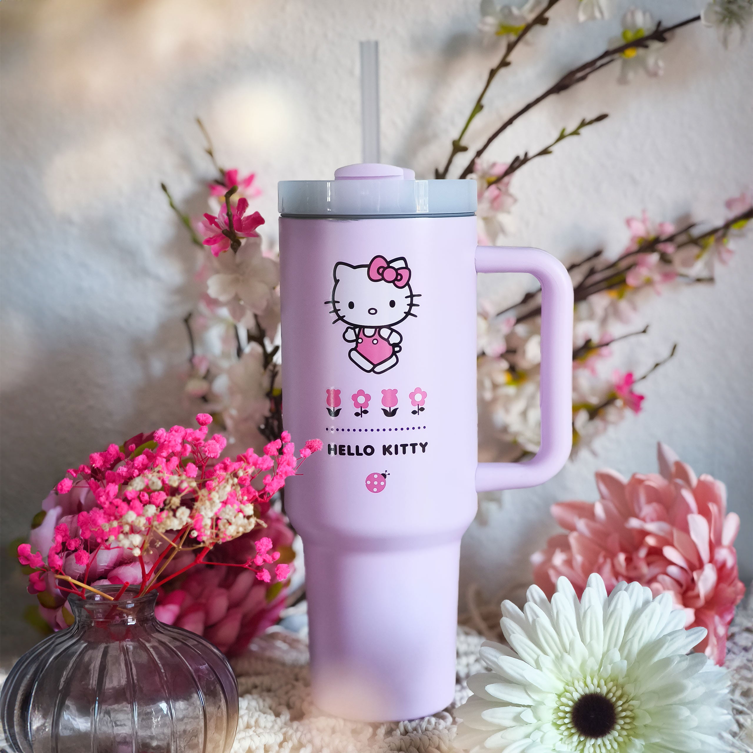Immagine del prodotto Hello Kitty - Bicchiere Flower To Go con cannucce