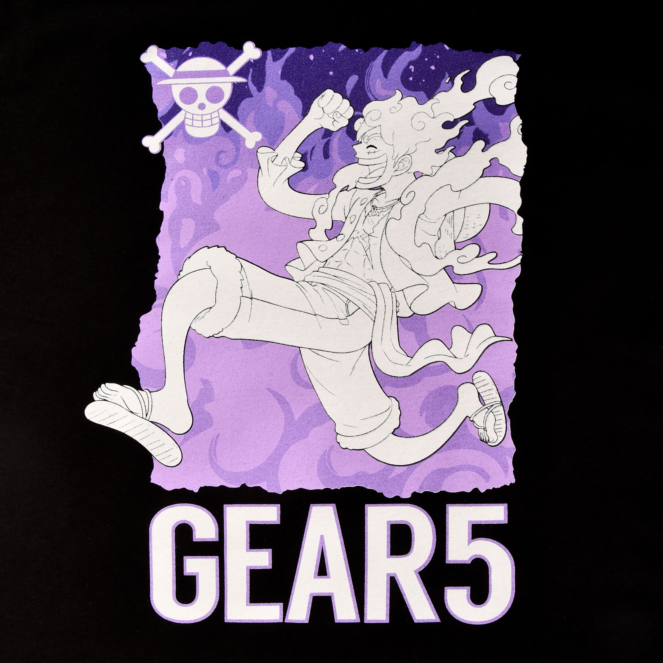 Immagine del prodotto One Piece: Gear 5 - Maglietta nera di Monkey D. Ruffy