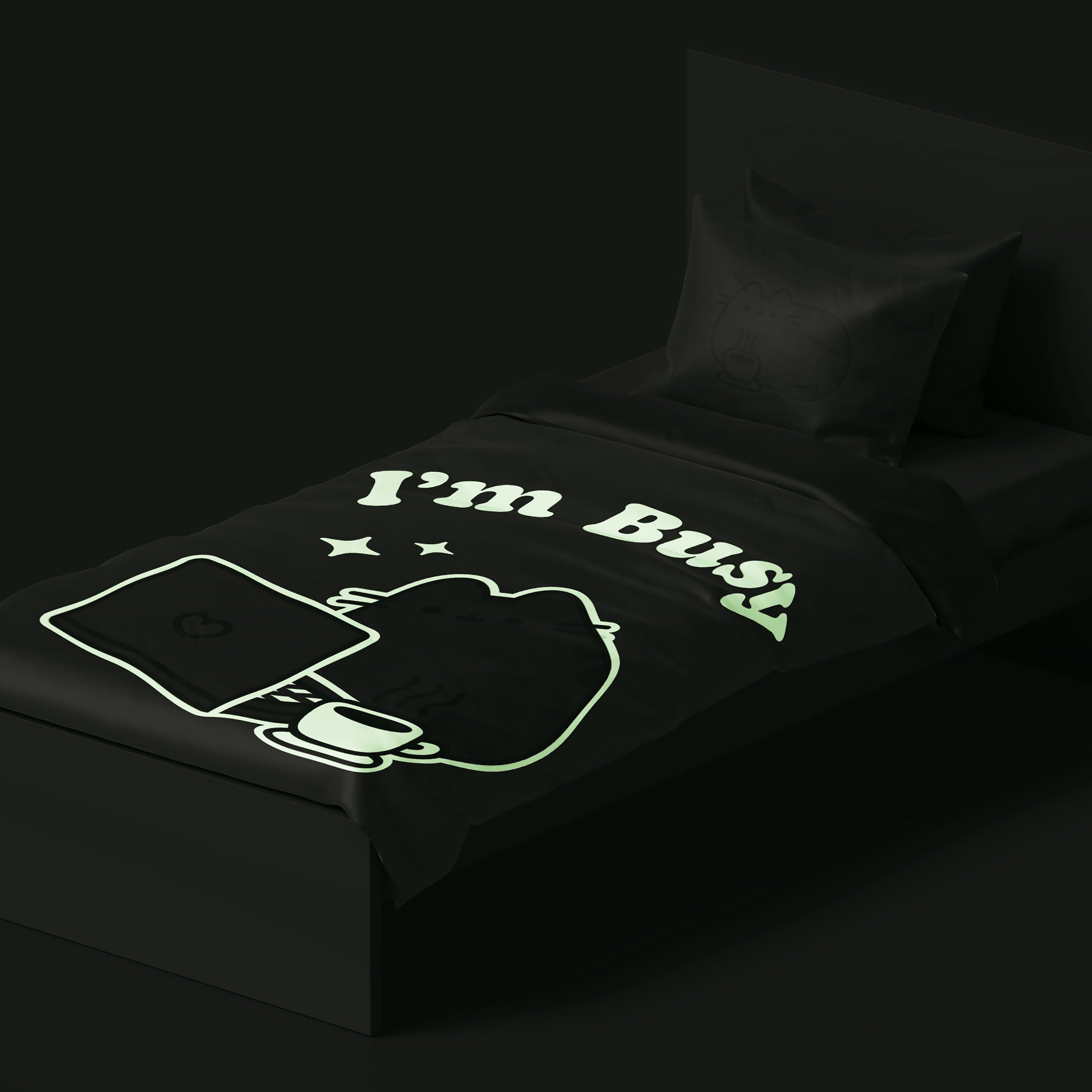 Immagine del prodotto Pusheen - Biancheria da letto reversibile con effetto Glow in the Dark