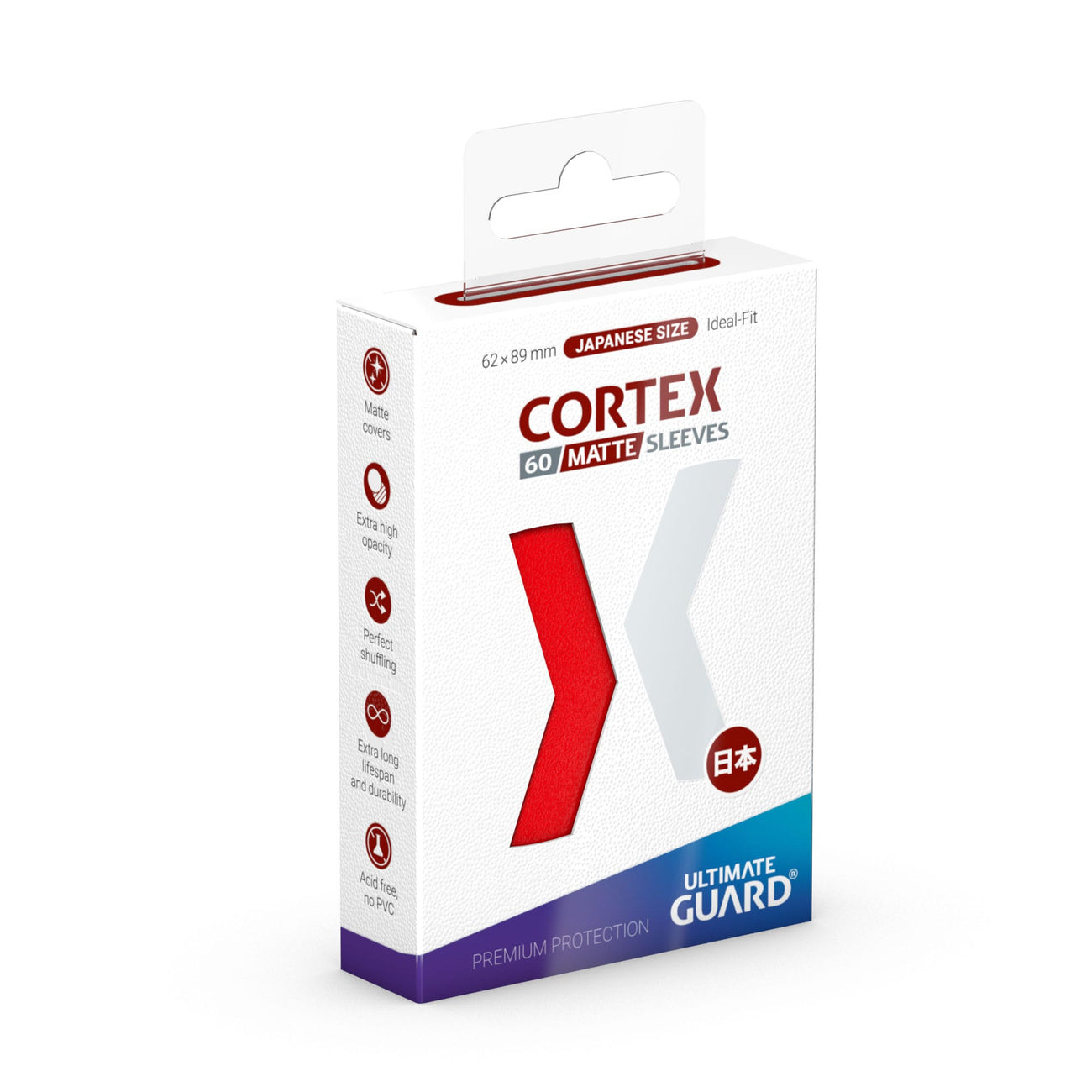 Immagine del prodotto Buste Cortex rosso opaco set da 60 Ultimate Guard per TCG formato giapponese
