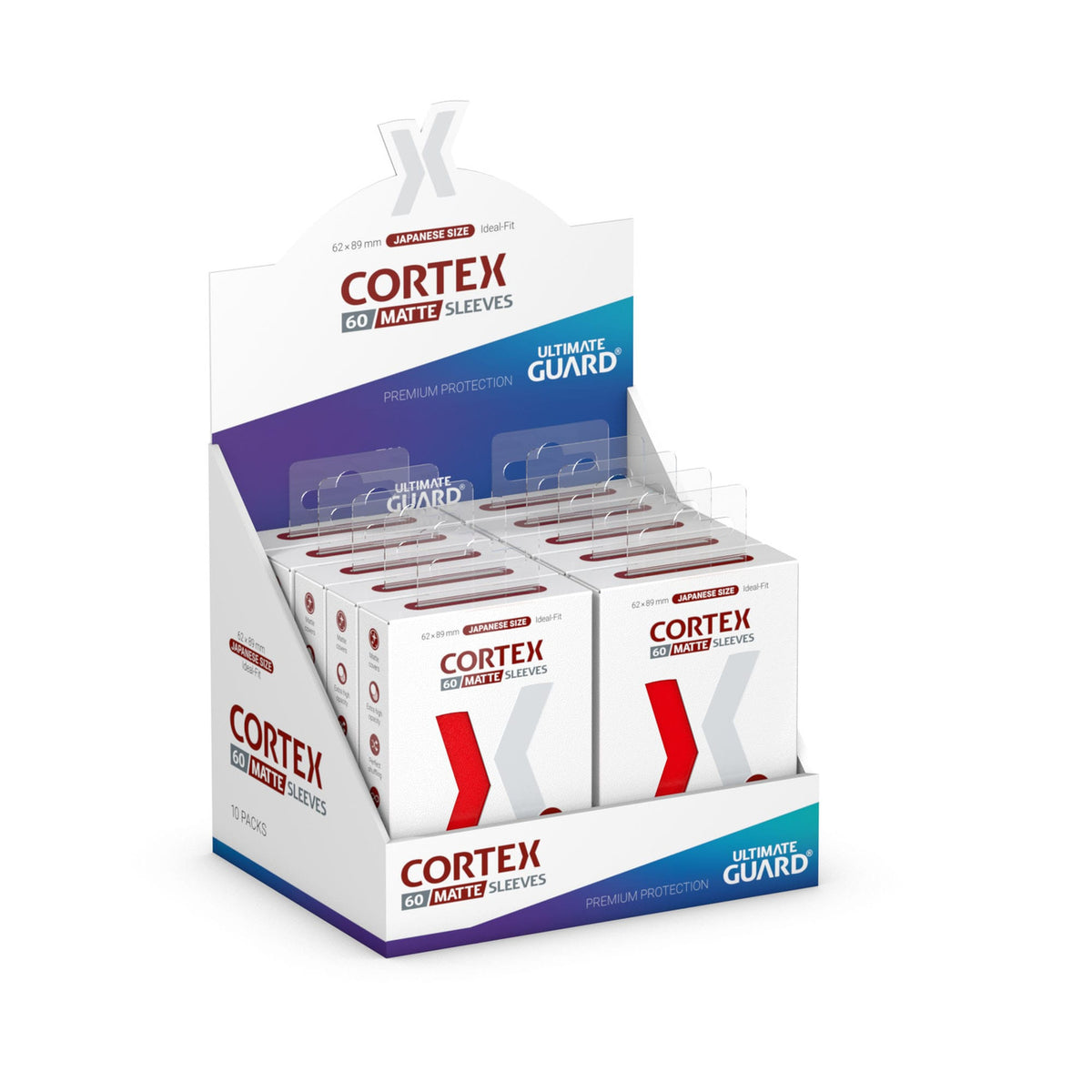 Immagine del prodotto Buste Cortex rosso opaco set da 60 Ultimate Guard per TCG formato giapponese