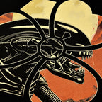 Immagine del prodotto T-shirt Space Hunter per fan di Alien nera