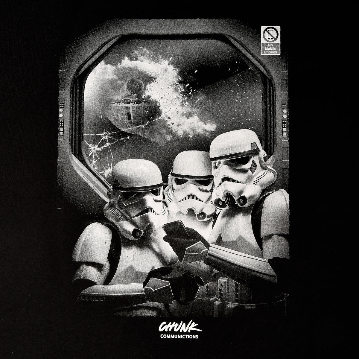Immagine del prodotto Niente telefoni! T-Shirt per fan di Star Wars nera