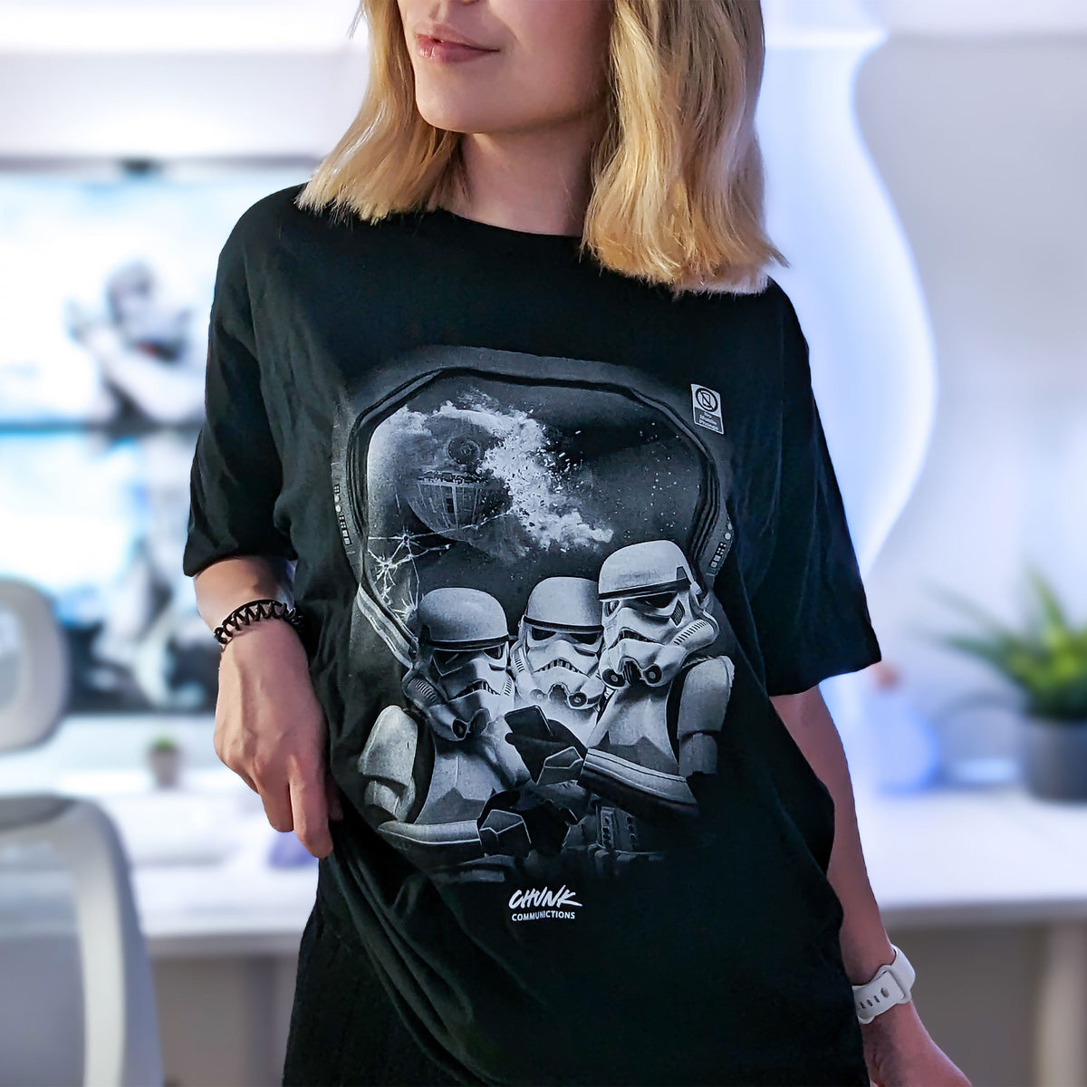 Immagine del prodotto Niente telefoni! T-Shirt per fan di Star Wars nera