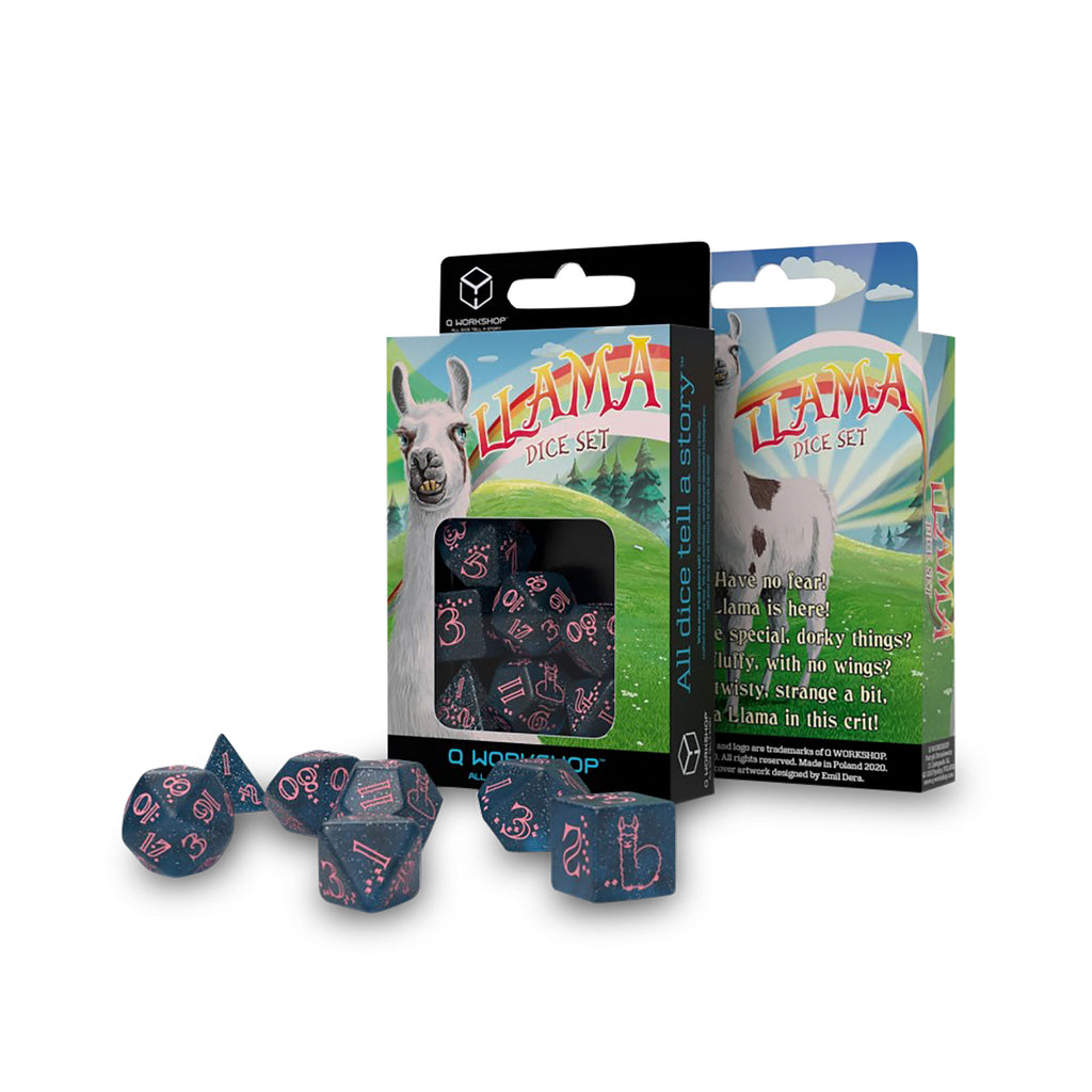 Immagine del prodotto Set di Dadi RPG Luccicanti Llama Glitter 7 pezzi