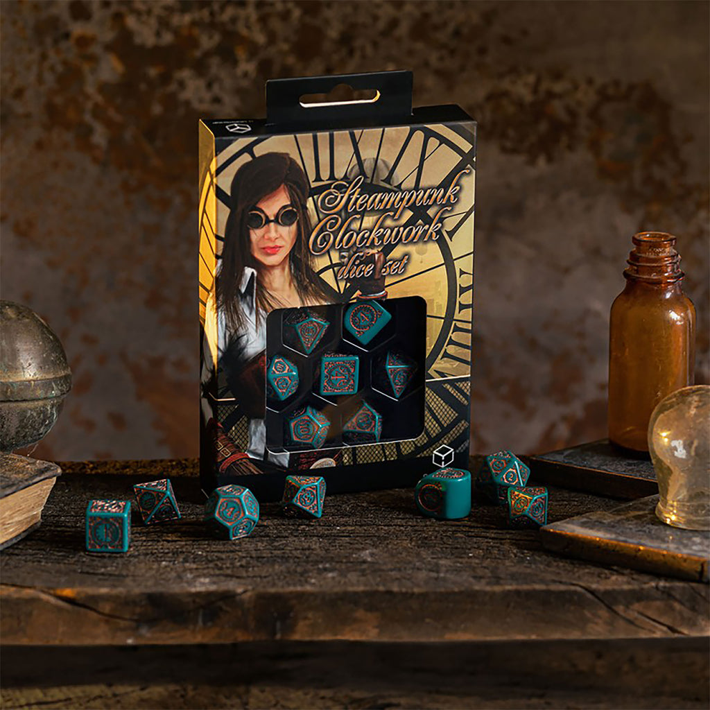Immagine del prodotto Set di Dadi RPG Moderno Steampunk Clockwork Nautical Apparatus 7 pezzi