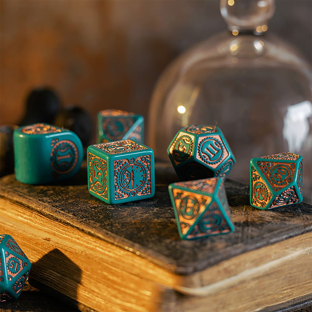 Immagine del prodotto Set di Dadi RPG Moderno Steampunk Clockwork Nautical Apparatus 7 pezzi