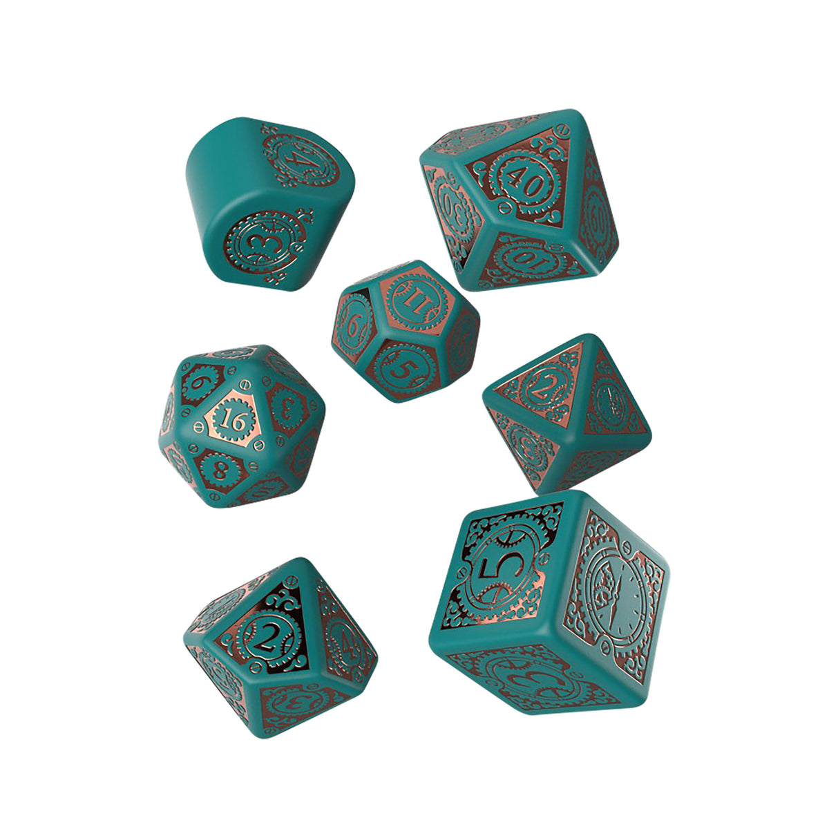Immagine del prodotto Set di Dadi RPG Moderno Steampunk Clockwork Nautical Apparatus 7 pezzi