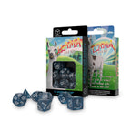 Immagine del prodotto Set di Dadi Llama Scintillanti 7 pezzi blu-bianco