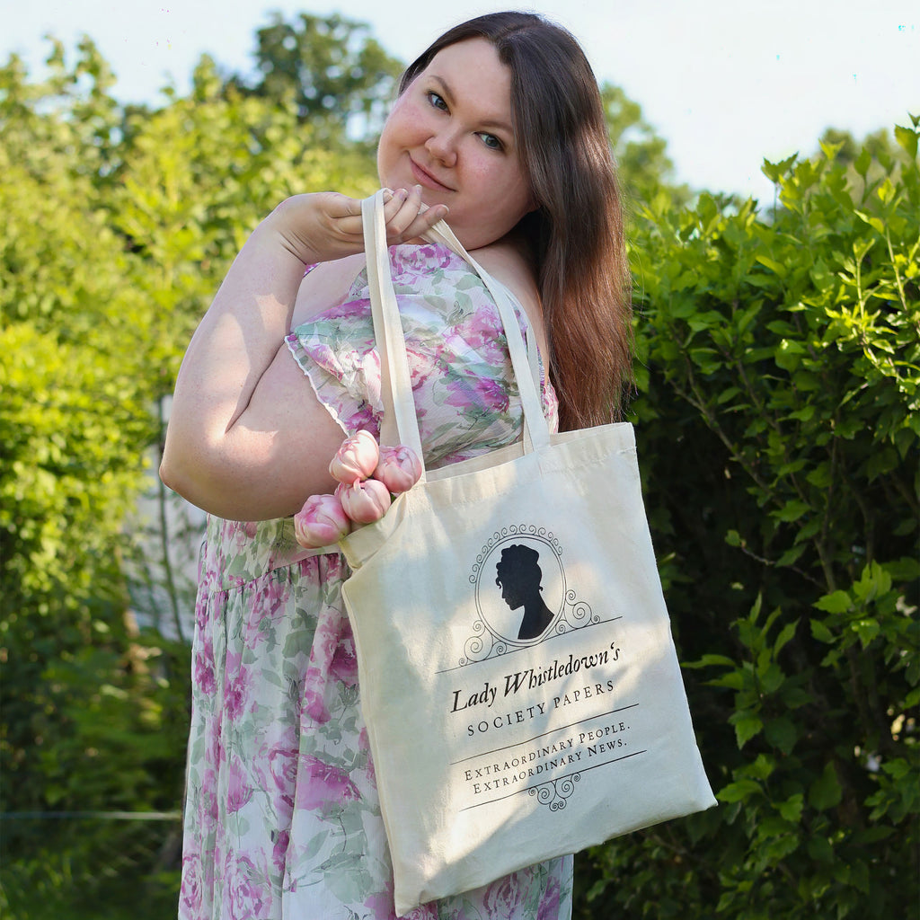 Immagine del prodotto Borsa di juta Society Papers per fan di Bridgerton