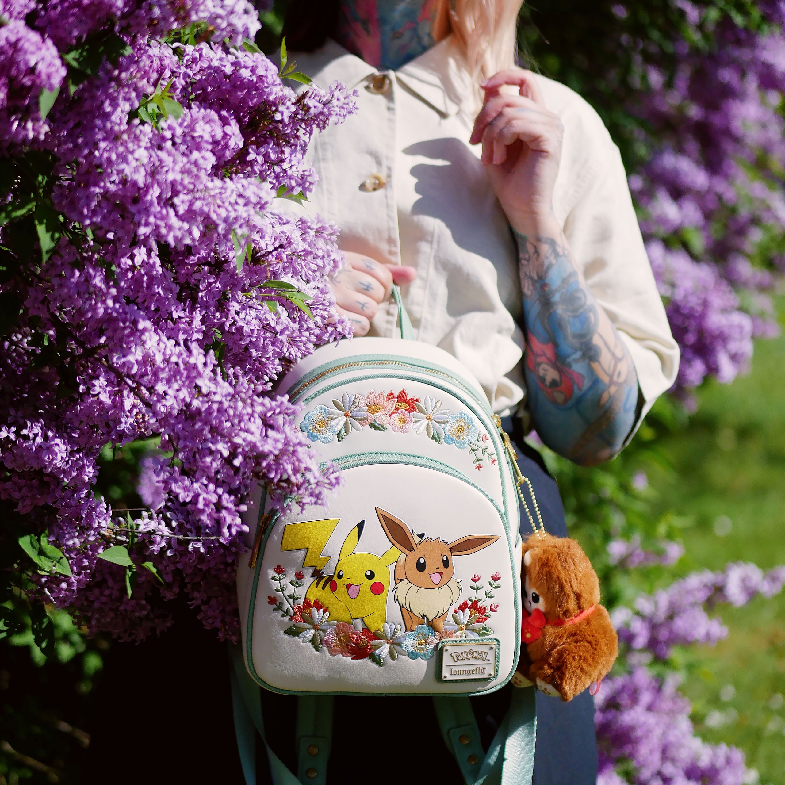 Product image Pokemon - Pikachu and Eevee Floral Mini Backpack