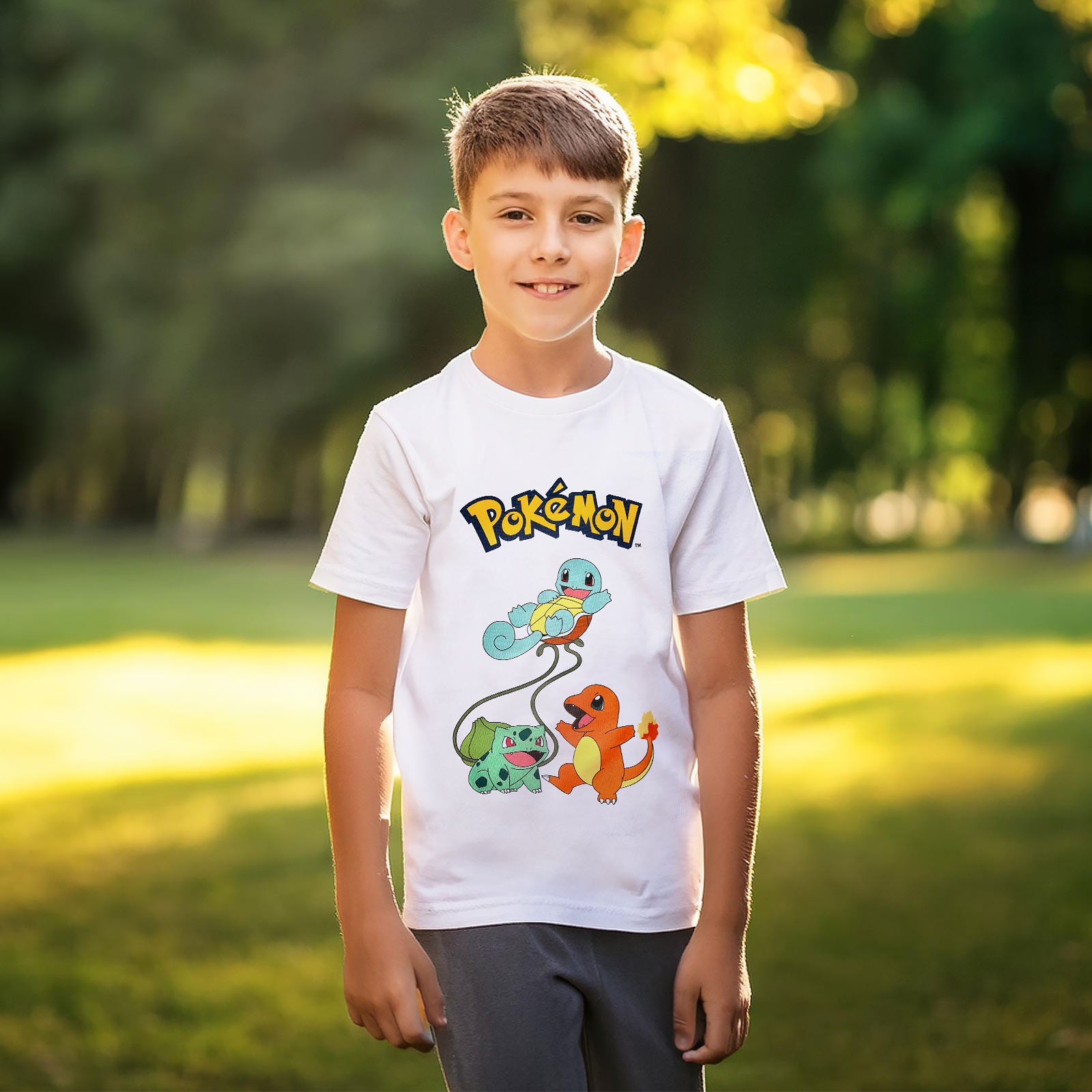 Immagine del prodotto Pokemon - T-shirt Trio Originale per bambini bianca