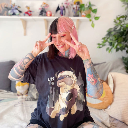 Immagine del prodotto Avatar L'Ultimo Dominatore dell'Aria - T-shirt di Appa Volante Nera