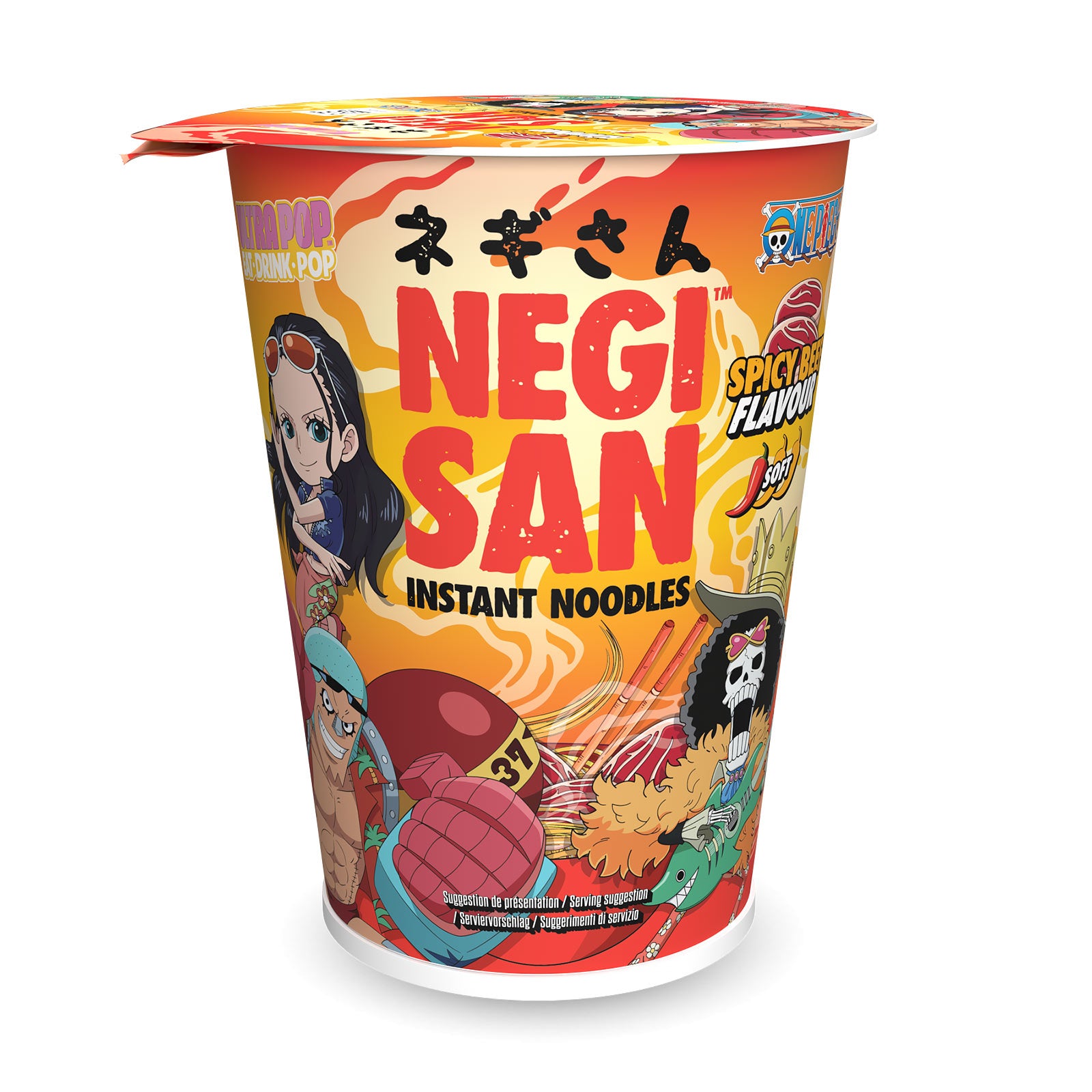 Immagine del prodotto Robin, Franky e Brook Noodle istantanei al manzo piccante - One Piece