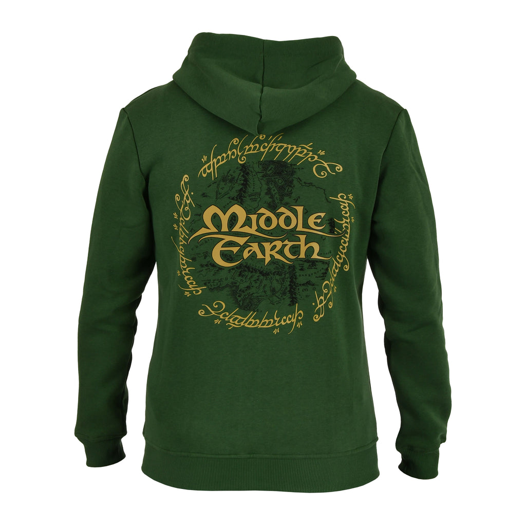 Immagine del prodotto Il Signore degli Anelli - Felpa con cappuccio con zip Terra di Mezzo verde