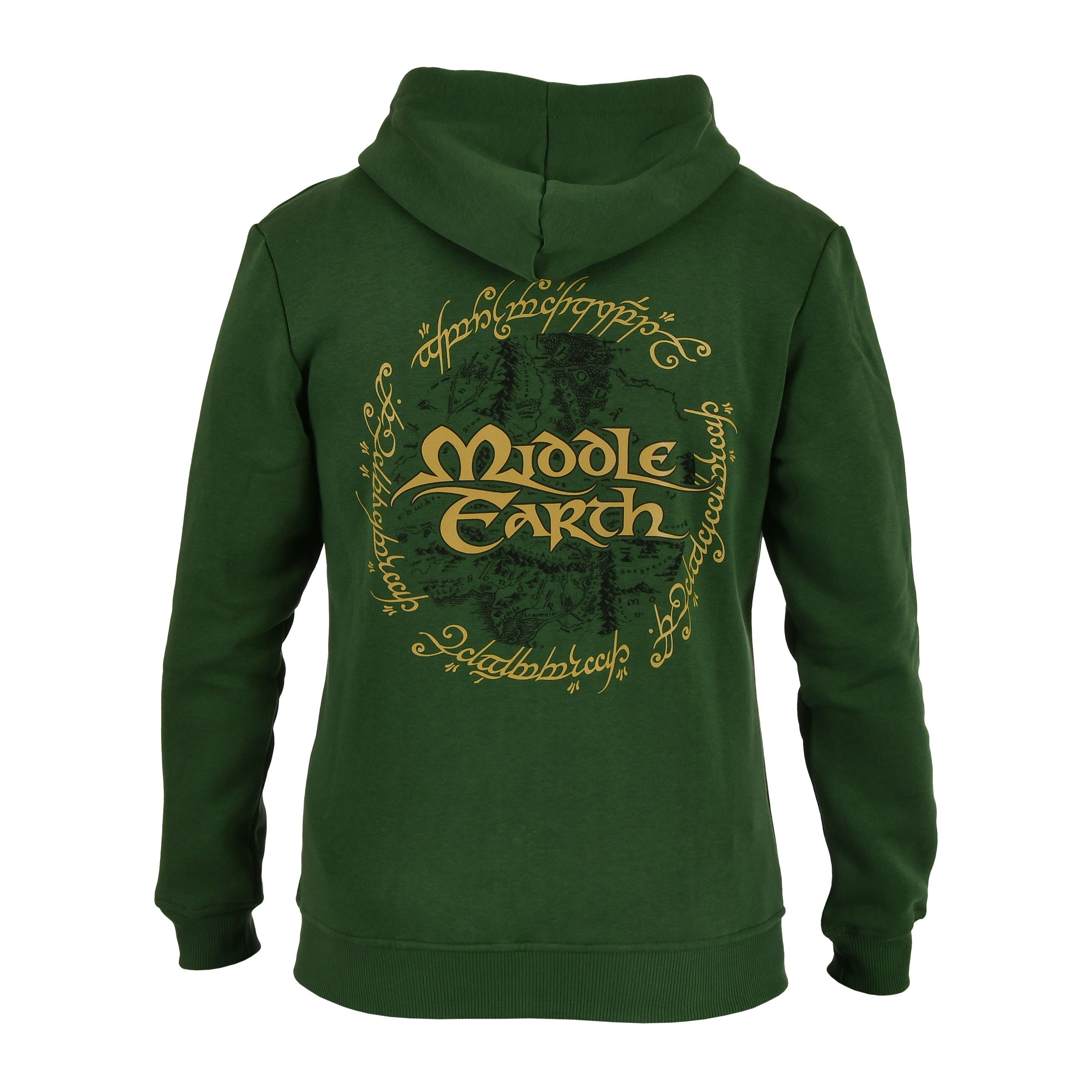 Immagine del prodotto Il Signore degli Anelli - Felpa con cappuccio con zip Terra di Mezzo verde