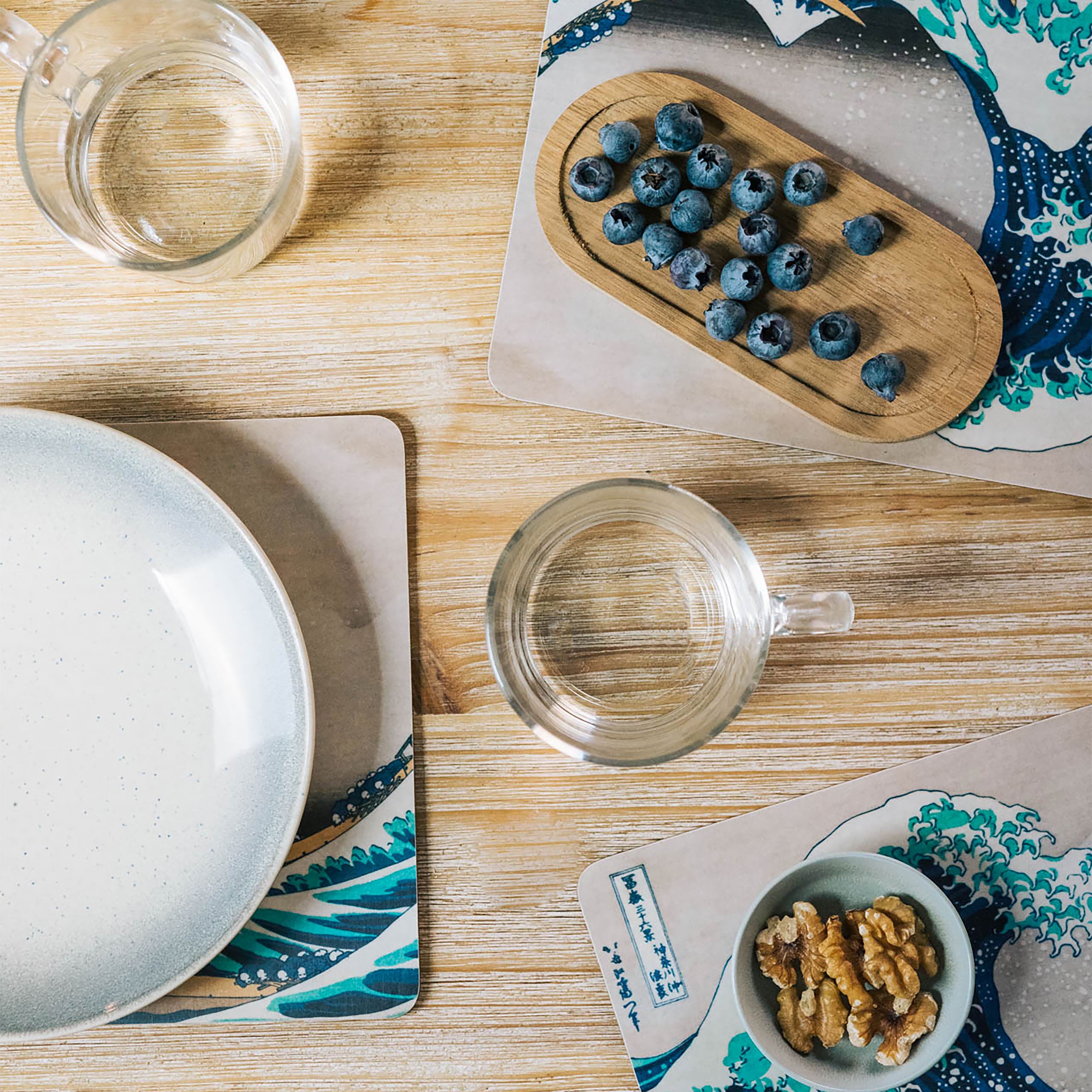 Immagine del prodotto La grande onda di Kanagawa - Set di 4 tavole per colazione Katsushika Hokusai